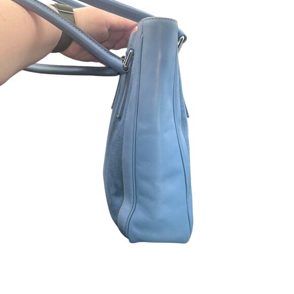 Coach Soho Light Blue Leather & Canvas Tote Bag Costa Rica No A1P-9429 vintage - Picture 5 of 16